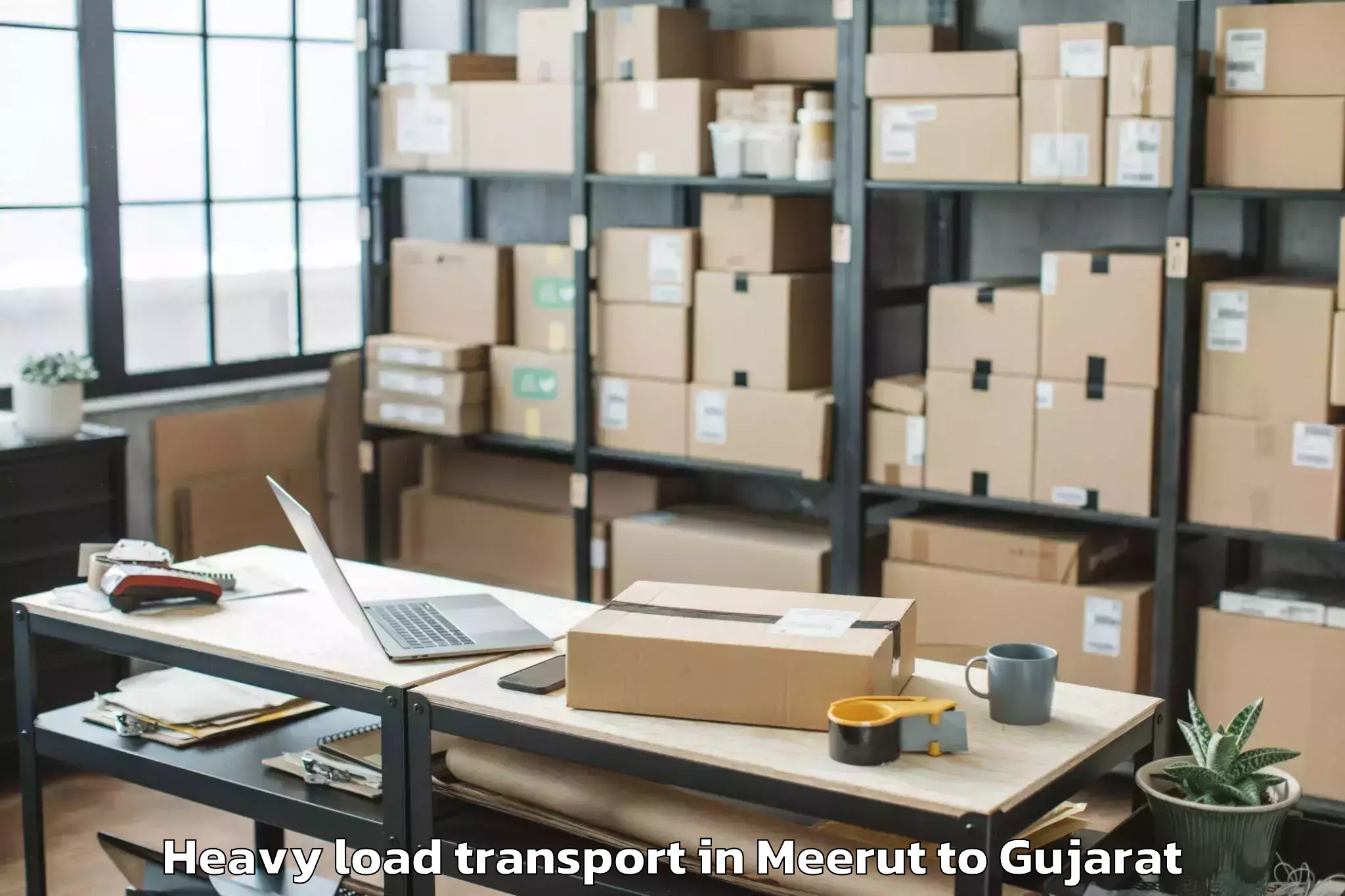 Leading Meerut to Porbandar Airport Pbd Heavy Load Transport Provider